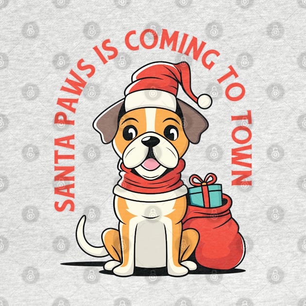 Santa Paws Christmas Dog by JS Arts